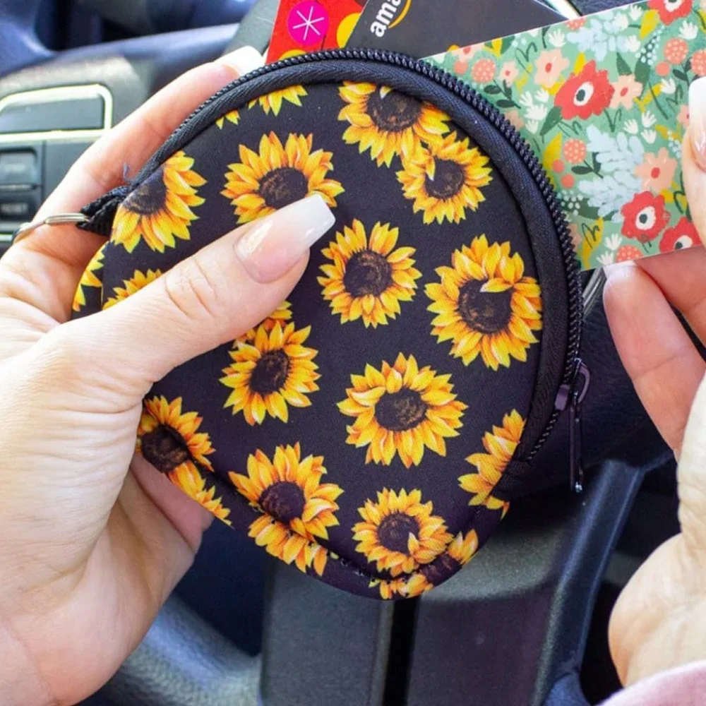 Yellow Neoprene Gift Card Keychain Pouch - Picture 2 of 10